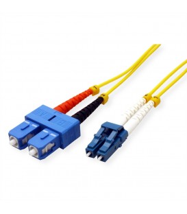 Secomp ROLINE LSOH Fibre Optic Jumper Cable, 9/125µm, OS2, LC/SC, Duplex, Yellow