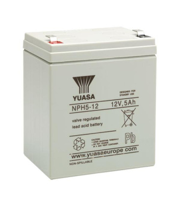 YUASA NPH5-12 Batteria al Piombo VRLA 12V 5Ah (Faston 250 - 6,3mm)
