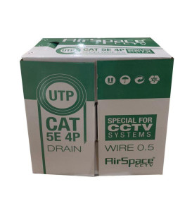 AirSpace CCTV Cavo Rete Cat.5e UTP 24AWG Flessibile LSZH Ignifugo Matassa 305 mt. Grigio