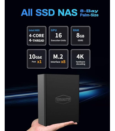 TerraMaster F8 SSD 10GbE 8-Bay M.2 SSD NAS