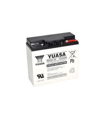 YUASA REC22-12I Batteria Ciclica al Piombo VRLA 12V 22Ah