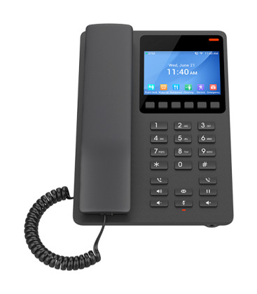 Grandstream GHP631W 2-Lines 2 SIP Accounts Compact Hotel Wi-Fi IP Phone with Color LCD - Black