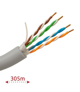 Safire FTP5E-300 305m CAT5e CCA 24AWG Solid FTP Cable - Grey