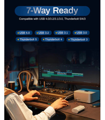 TerraMaster D1 SSD Plus 1-Bay 40Gbps USB4 / Thunderbolt 5 NVMe M.2 SSD Enclosure