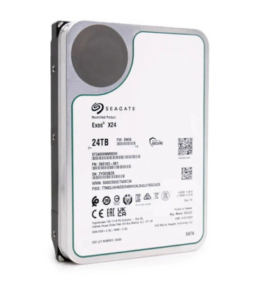 Seagate Enterprise Exos™ X24 24TB 512MB SATA ISE 512e 4Kn ST24000NM000H - Refurbished