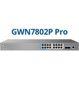 Grandstream GWN7802P Pro 16 Port PoE Enterprise Layer 2++ Managed Network Switch with 2 x SFP+ Ports