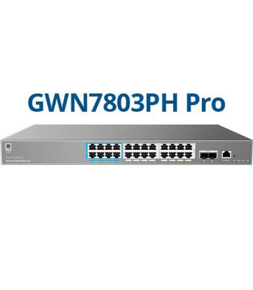Grandstream GWN7803PH Pro 24 Port PoE++ Enterprise Layer 2++ Managed Network Switch with 2 x SFP+ Ports
