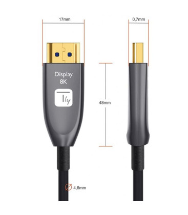 TECHly PROFESSIONAL Cavo Ottico Attivo HDMI™ 2.1 Active Optical Cable 8K 48Gbps eARC HDMI™ A/A M-M