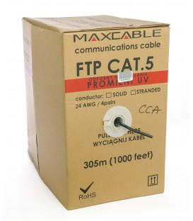 MAXCABLE Cavo Rete Cat.5 FTP CCA 305m Nero