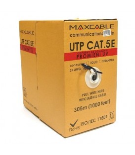 MAXCABLE Network Cable Cat.5E UTP CCA UV-Resist Outdoor 305m Black